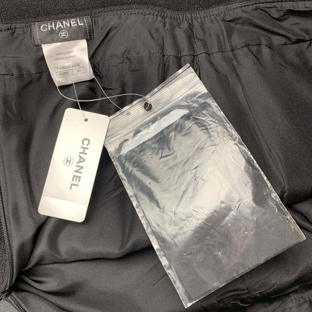 CHANEL  L Black Sparkle Wool Pencil Skirt - Picture 6 of 6